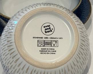 Stoneware Serving Bowls Blue and White