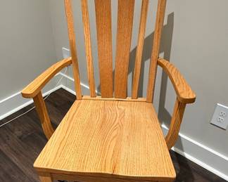 Oak Mission Style Swivel Desk Chair