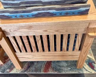 Weaver's Upholstery Pillows on Mission Style Oak Armchair