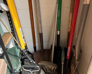 Gardening Tool Lot with Scotts Shovel and Stainless Steel Sprayer