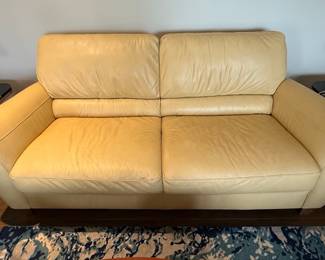 Italsofa Cream Leather Loveseat