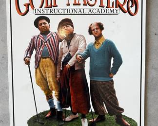 Three Stooges Golf Masters Instructional Academy Metal Sign