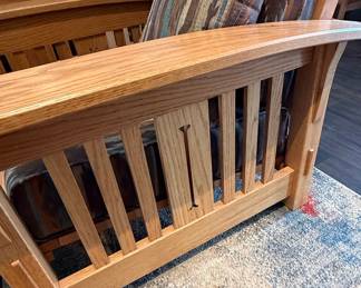 Mission Style Oak Glider Chair and Ottoman