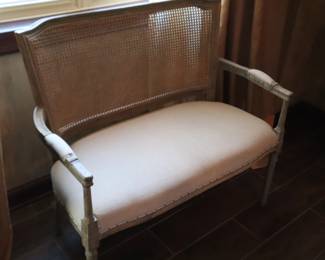 Cane Back Settee Bench 43 W x 24 D x 38 H $250 or Best Offer