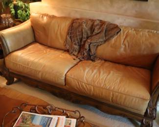 Bernhardt Country French Leather Sofa 90 L x 40 D x 38 H $645 or Best Offer