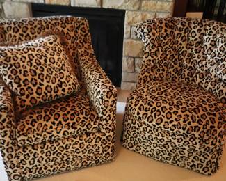 $795 obo Lexington Leopard Print Chairs 29 W x 35 D