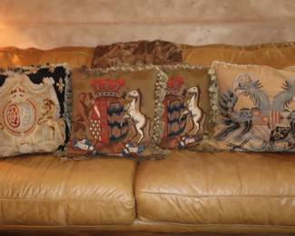 4 Large Aubusson Tapestry Pillows $195 or Best Offer