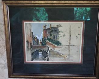 Venice Watercolor by E. Ockwell 31 x 36" $150 or Best Offer