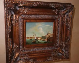 Venetian Harbor Oil Painting (20x22" frames) $100 or Best Offer