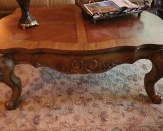 Large Ornate Wood Coffee Table 50 L x 32 W $195 or Best Offer