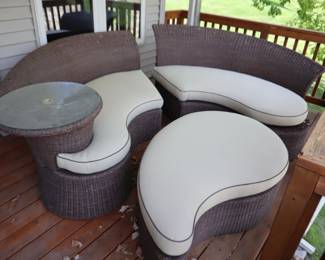 Unique Wicker / Rattan Patio Set (seats are 76 L x 36 D) $975 or Best Offer