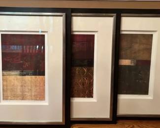 3 Jackson Art Framed And Matted Prints Lento I, Coba I, Astor I