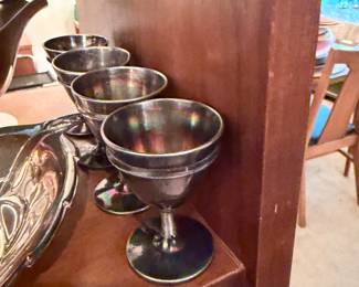 vintage silver-plated goblets