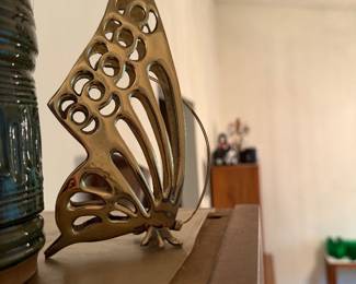 vintage mid-century modern brass butterfly