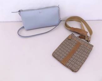 Vintage Kate Spade Light Blue Leatther Declan Crossbody Bag, and Coach Signature Messanger Bag