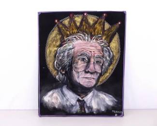  Kitsch 33" Painting of a Man On Velvet