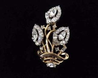 Vintage 2" Crown Trifari Patent Pending Brooch 