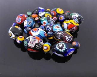 Vintage 20" Murano Millefiori Trade Bead Necklace
