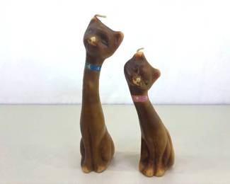 Unused Siamese Cat 11" Wax Candles