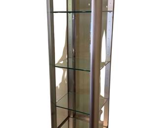 Ethan Allen Radius Glass Display Curio Cabinet on Casters