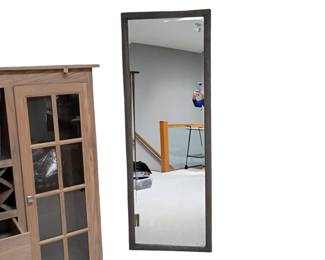 Full-Length Floor Mirror with Dark Ornate Metal Frame