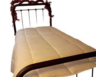 Victorian Iron Bed Frame with Berry Garland Decoration