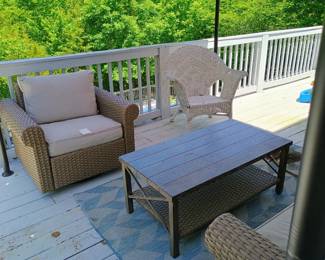Lloyd Loom style white wicker chair 