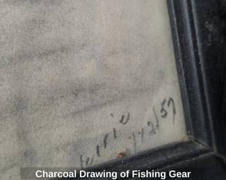 Charcoal Drawing of Fishing Gear second image