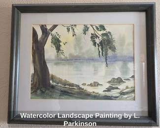 Watercolor Landscape Painting by L. Parkinson