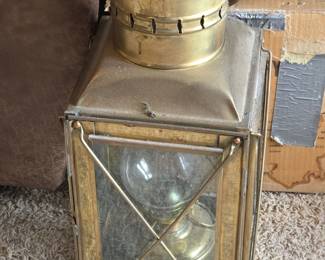 Antique Brass Ships Cargo Lantern