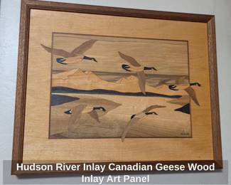 Hudson River Inlay Canadian Geese Wood Inlay Art Panel