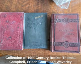 Collection of thCentury Books Thomas Campbell, Erlach Court, and Waverley Novels