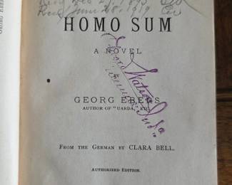 Homo Sum A Novel by Georg Ebers second image