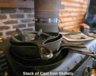 Stack of Cast Iron Skillets