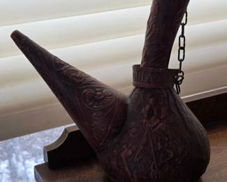 th Century African Wooden Gunpowder Flask