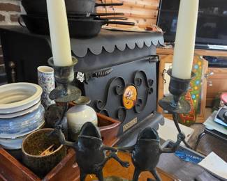 Bronze Frog Candlestick Holder