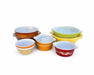 8 VintagePyrexFireKingMixingBowlLot