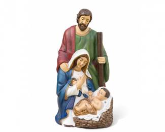 17 NativityBlowMoldHolyFamilyLightedDecor
