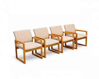 12 Setof4MidCenturyModernStyleWoodArmchairs