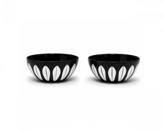 6 1950sCathrineholmLotusMiniBowlsBlackWhiteSet