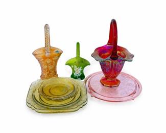 29 CarnivalGlassDepressionGlassPlatesDecorativeBaskets
