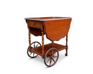 21 VintageImperialMahoganyDropLeafTeaCartBarCart