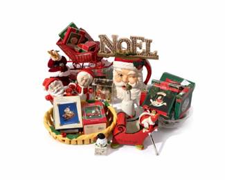 34 VintageChristmasDecorLotSantaOrnamentsNoel
