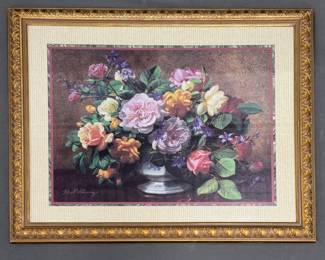 Large framed flower art
