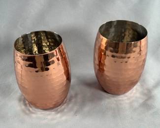 Hammered copper tumblers