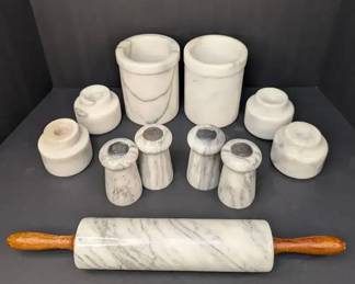 PM047 White Marble Kitchen Set