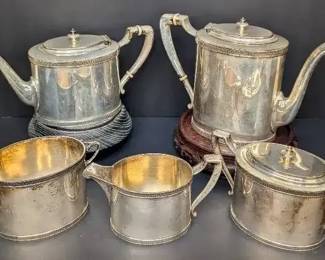 PM031 Gorham 5Piece Silver Soldered Tea Serving Set