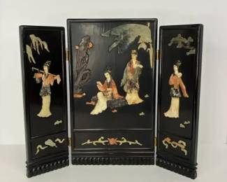 PM021 Ladies in a Garden ThreePanel Screen