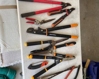 Many Fiskars yard tools