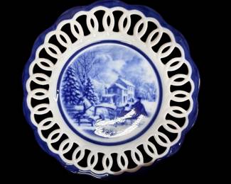 Pretty blue and white collectors dish